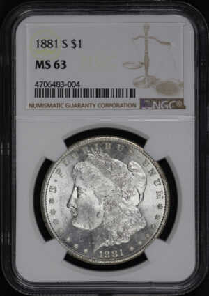 Obverse of this 1881-S Morgan Dollar NGC MS-63