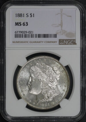 Obverse of this 1881-S Morgan Dollar NGC MS-63