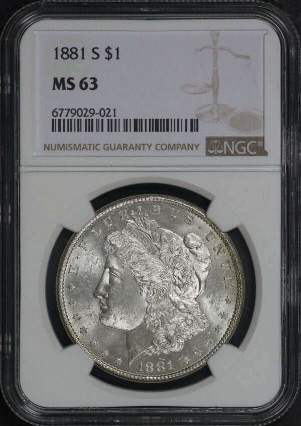Obverse of this 1881-S Morgan Dollar NGC MS-63