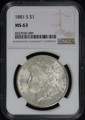 Obverse of this 1881-S Morgan Dollar NGC MS-63