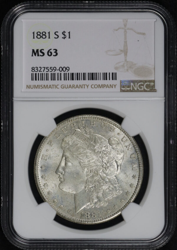 Obverse of this 1881-S Morgan Dollar NGC MS-63