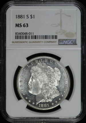 Obverse of this 1881-S Morgan Dollar NGC MS-63