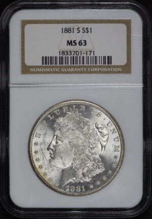 Obverse of this 1881-S Morgan Dollar NGC MS-63