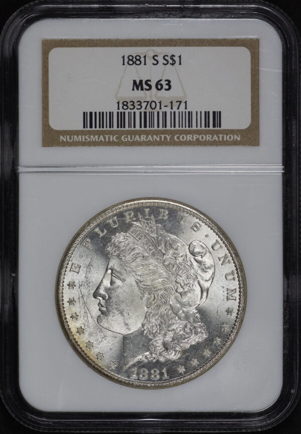 Obverse of this 1881-S Morgan Dollar NGC MS-63