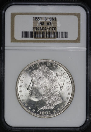 Obverse of this 1881-S Morgan Dollar NGC MS-63