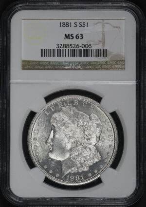 Obverse of this 1881-S Morgan Dollar NGC MS-63