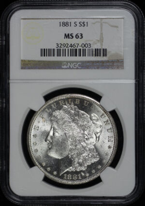 Obverse of this 1881-S Morgan Dollar NGC MS-63