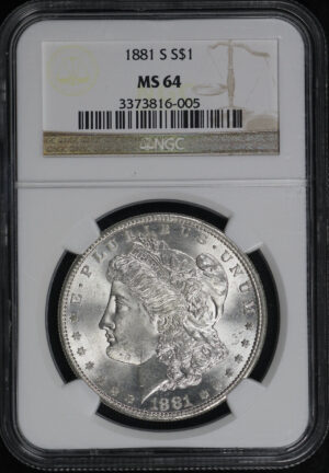 Obverse of this 1881-S Morgan Dollar NGC MS-64