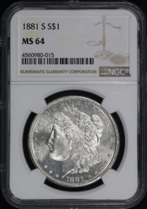 Obverse of this 1881-S Morgan Dollar NGC MS-64