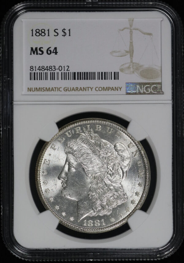 Obverse of this 1881-S Morgan Dollar NGC MS-64