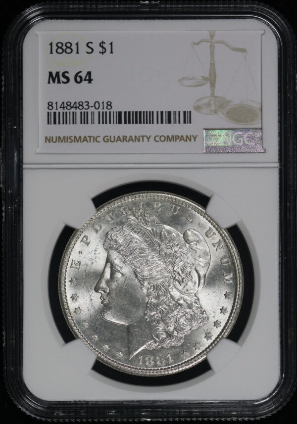 Obverse of this 1881-S Morgan Dollar NGC MS-64