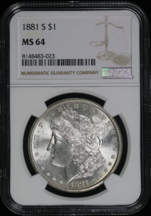 Obverse of this 1881-S Morgan Dollar NGC MS-64