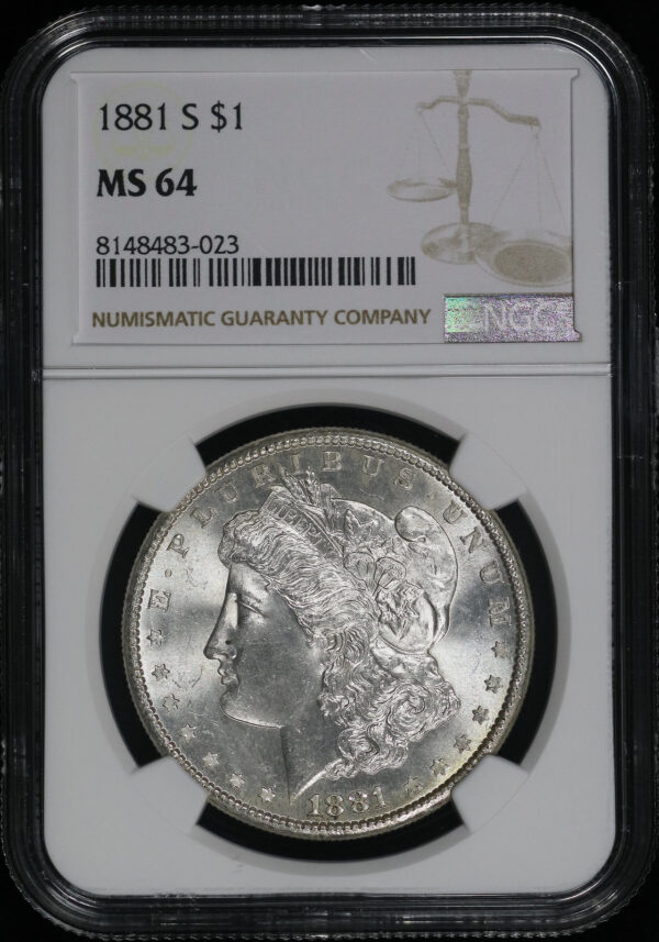 Obverse of this 1881-S Morgan Dollar NGC MS-64