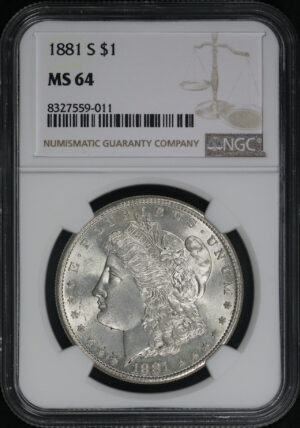 Obverse of this 1881-S Morgan Dollar NGC MS-64