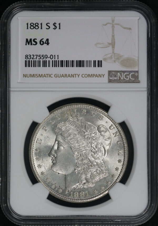 Obverse of this 1881-S Morgan Dollar NGC MS-64