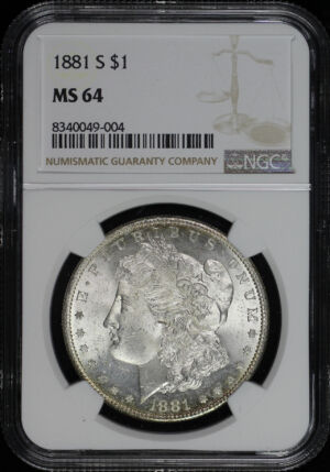 Obverse of this 1881-S Morgan Dollar NGC MS-64