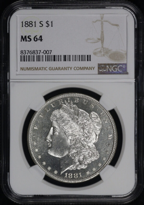 Obverse of this 1881-S Morgan Dollar NGC MS-64