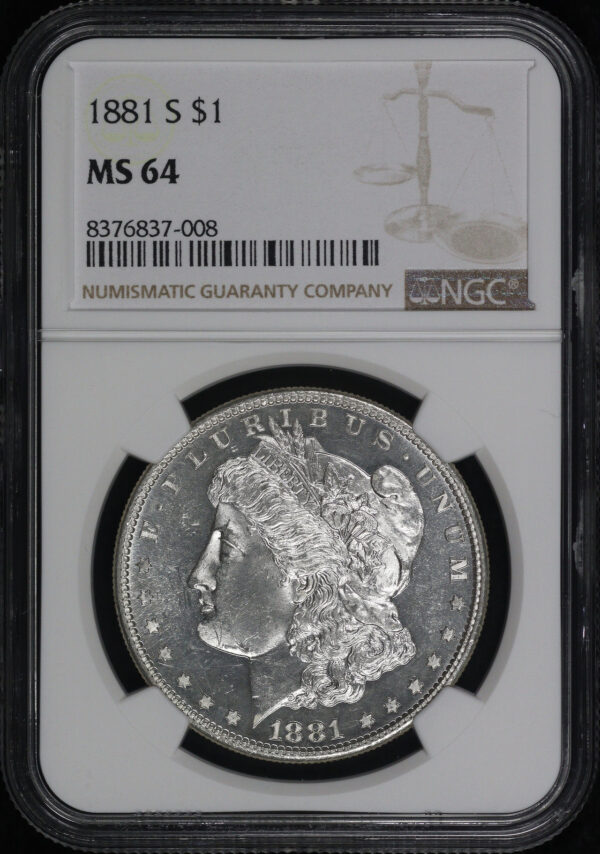 Obverse of this 1881-S Morgan Dollar NGC MS-64
