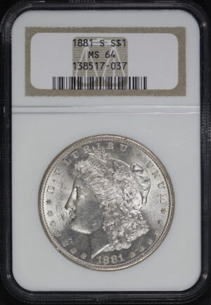 Obverse of this 1881-S Morgan Dollar NGC MS-64