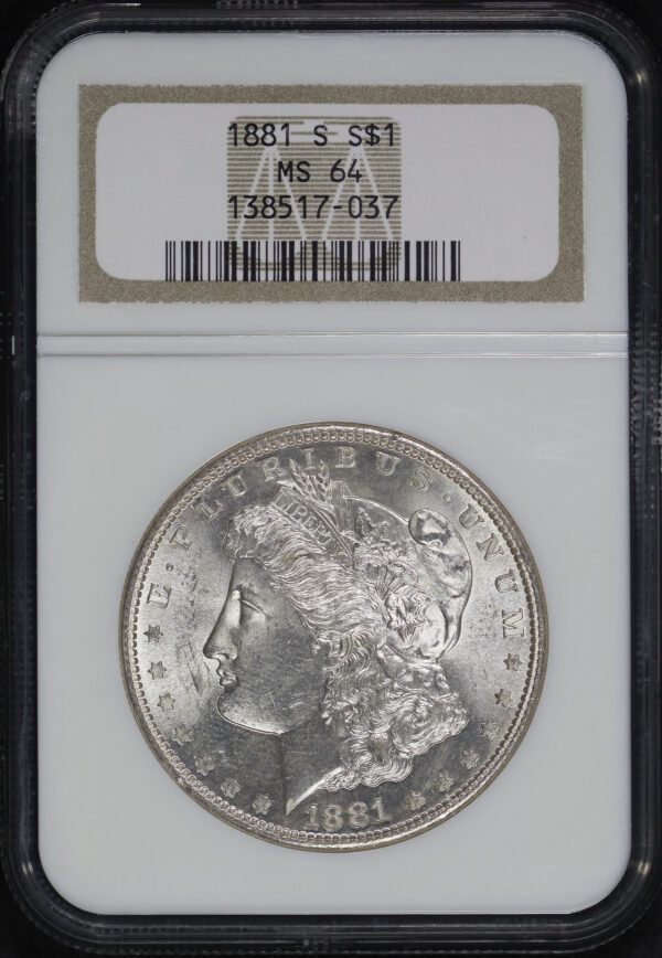 Obverse of this 1881-S Morgan Dollar NGC MS-64