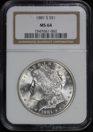 Obverse of this 1881-S Morgan Dollar NGC MS-64