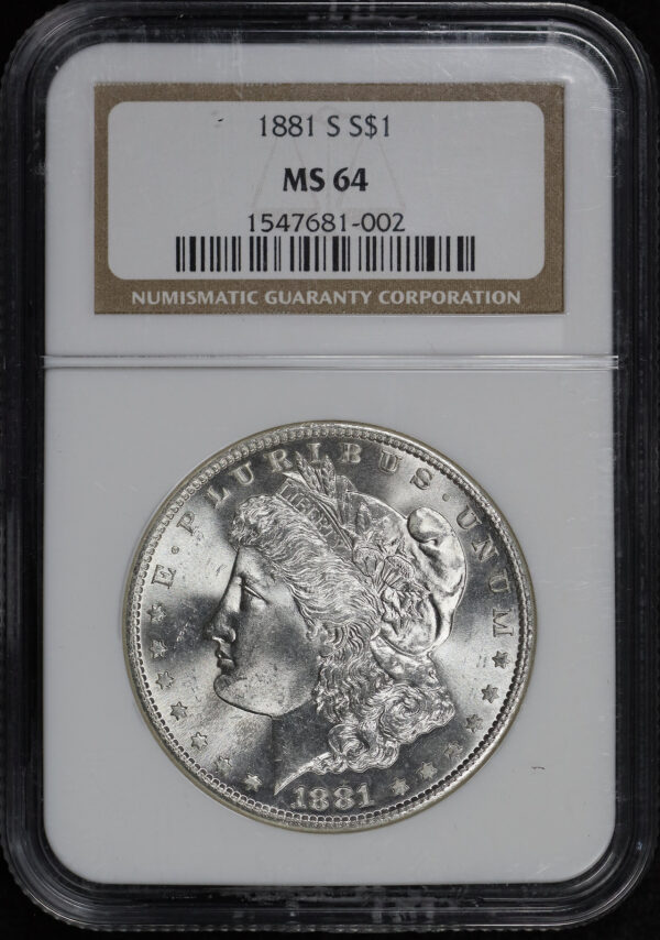 Obverse of this 1881-S Morgan Dollar NGC MS-64