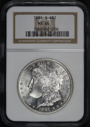 Obverse of this 1881-S Morgan Dollar NGC MS-64