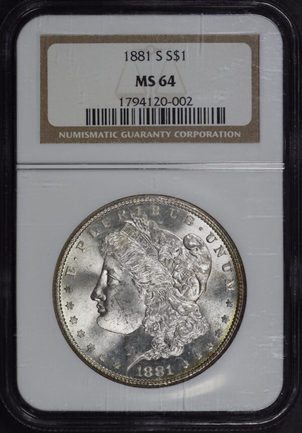 Obverse of this 1881-S Morgan Dollar NGC MS-64