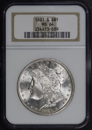 Obverse of this 1881-S Morgan Dollar NGC MS-64