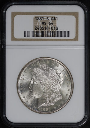 Obverse of this 1881-S Morgan Dollar NGC MS-64