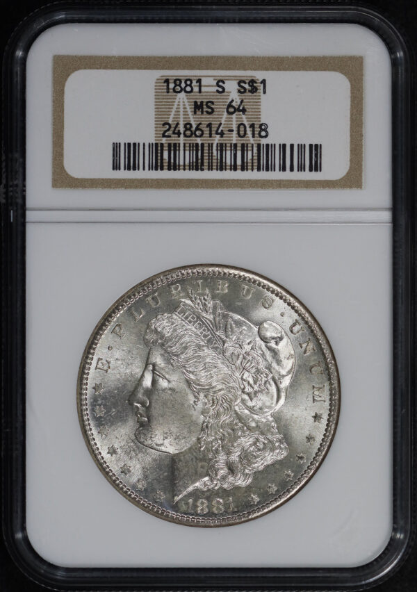 Obverse of this 1881-S Morgan Dollar NGC MS-64