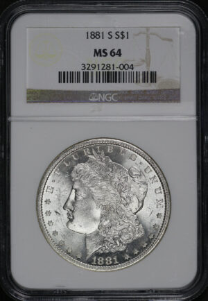 Obverse of this 1881-S Morgan Dollar NGC MS-64