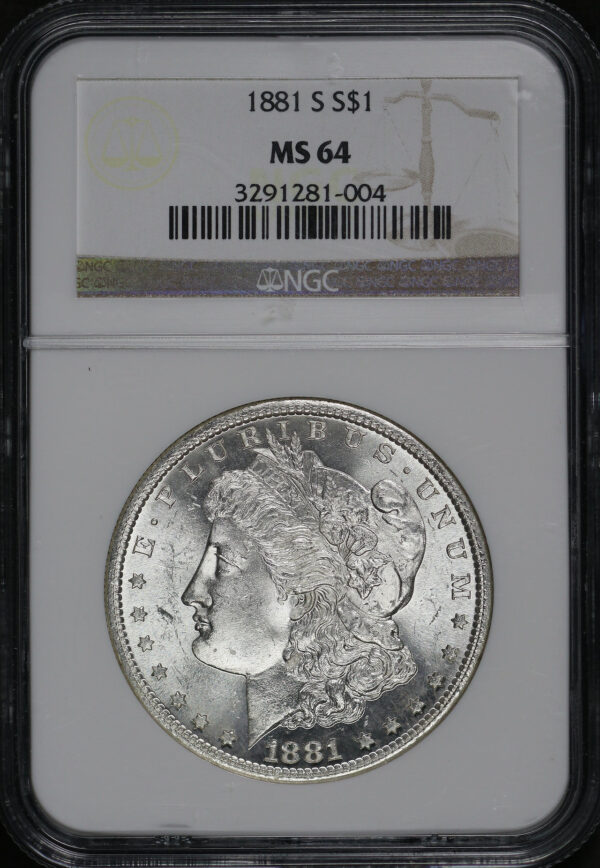 Obverse of this 1881-S Morgan Dollar NGC MS-64