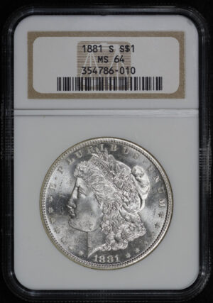 Obverse of this 1881-S Morgan Dollar NGC MS-64