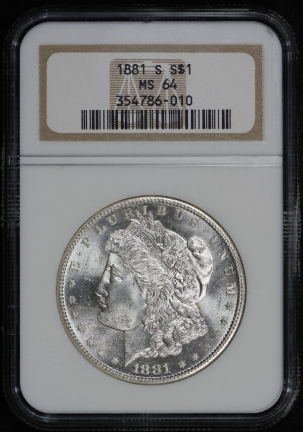 Obverse of this 1881-S Morgan Dollar NGC MS-64