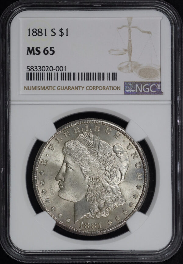 Obverse of this 1881-S Morgan Dollar NGC MS-65