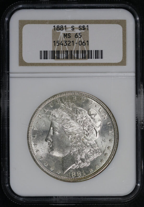 Obverse of this 1881-S Morgan Dollar NGC MS-65