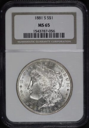 Obverse of this 1881-S Morgan Dollar NGC MS-65