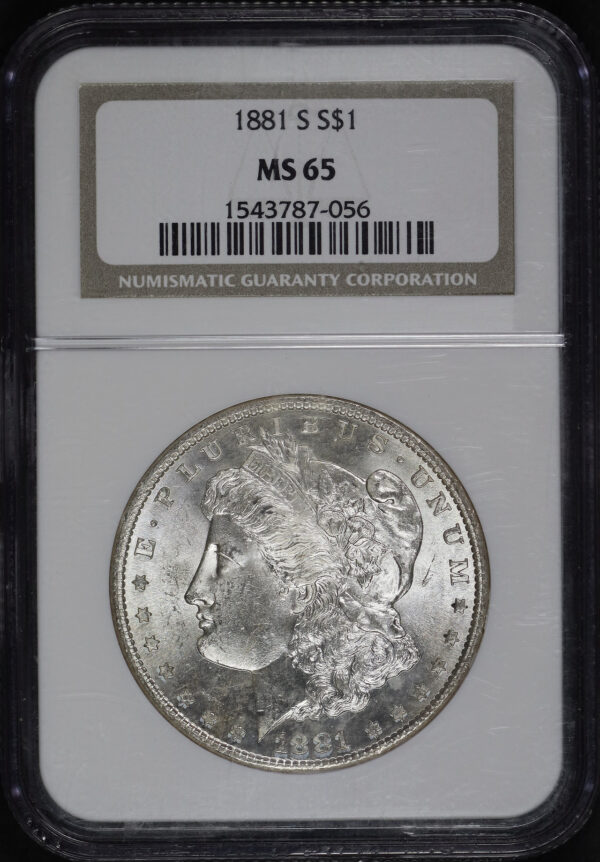 Obverse of this 1881-S Morgan Dollar NGC MS-65