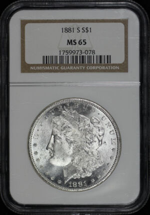 Obverse of this 1881-S Morgan Dollar NGC MS-65
