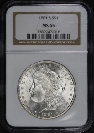 Obverse of this 1881-S Morgan Dollar NGC MS-65
