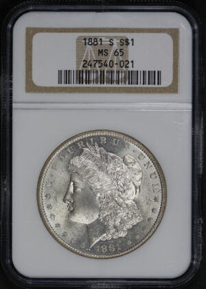 Obverse of this 1881-S Morgan Dollar NGC MS-65
