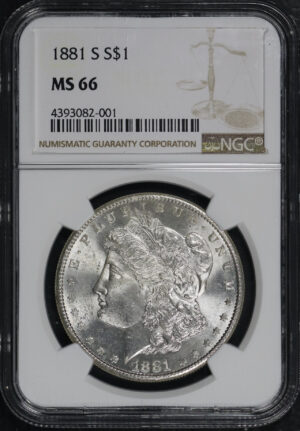 Obverse of this 1881-S Morgan Dollar NGC MS-66