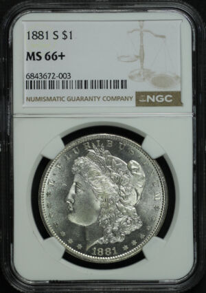 Obverse of this 1881-S Morgan Dollar NGC MS-66+