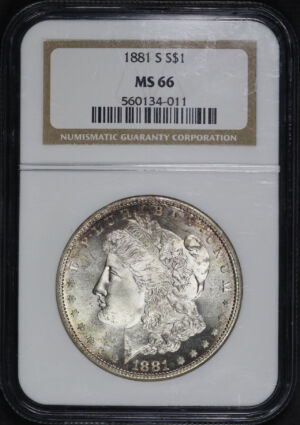 Obverse of this 1881-S Morgan Dollar NGC MS-66