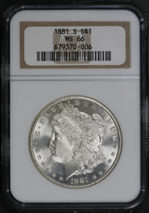 Obverse of this 1881-S Morgan Dollar NGC MS-66