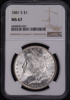Obverse of this 1881-S Morgan Dollar NGC MS-67