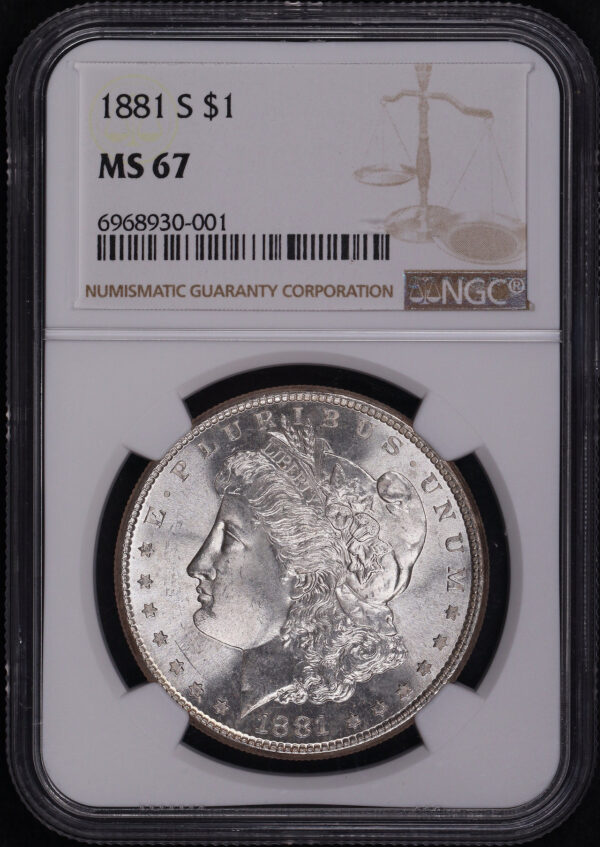 Obverse of this 1881-S Morgan Dollar NGC MS-67