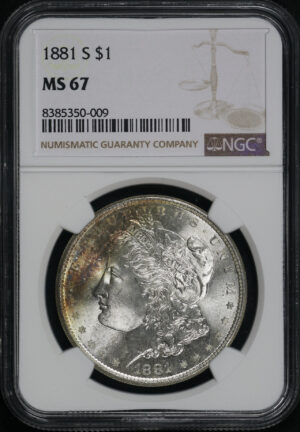 Obverse of this 1881-S Morgan Dollar NGC MS-67