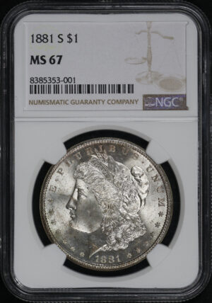 Obverse of this 1881-S Morgan Dollar NGC MS-67